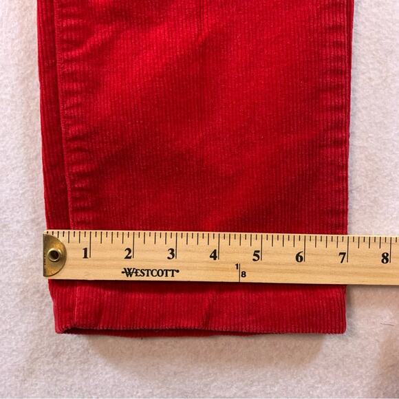 St Johns Bay Womens Corduroy Pants Sz 4 Red Skinny Straight Preppy Holiday‎ - Picture 10 of 11